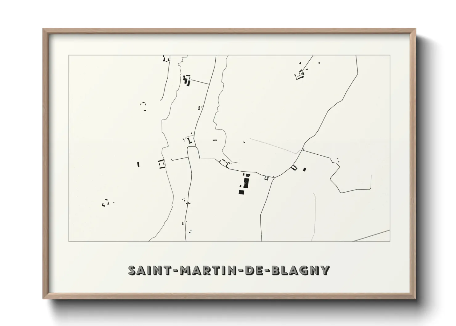 Une affiche de carte sur Saint-Martin-de-Blagny