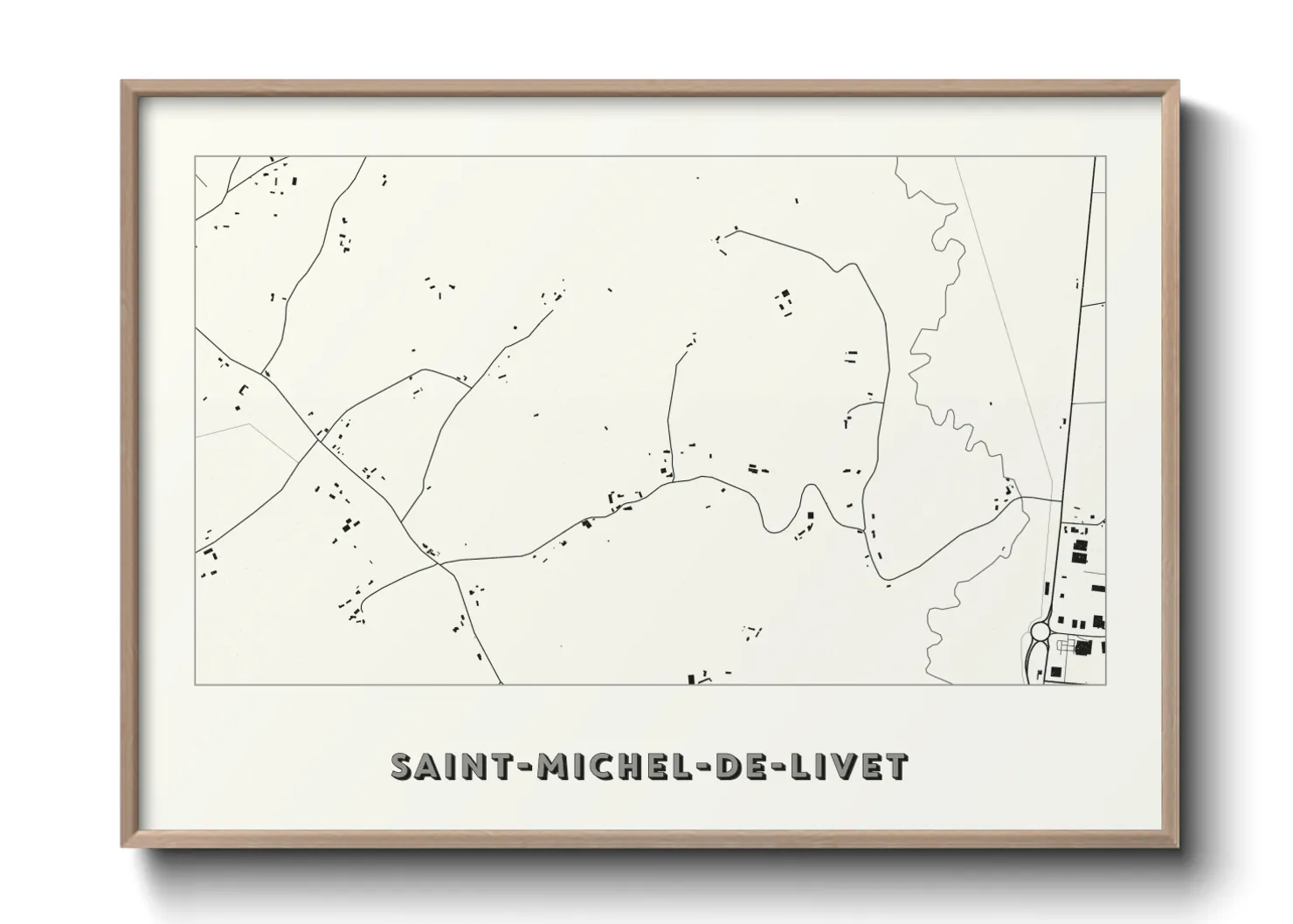 Une affiche de carte sur Saint-Michel-de-Livet