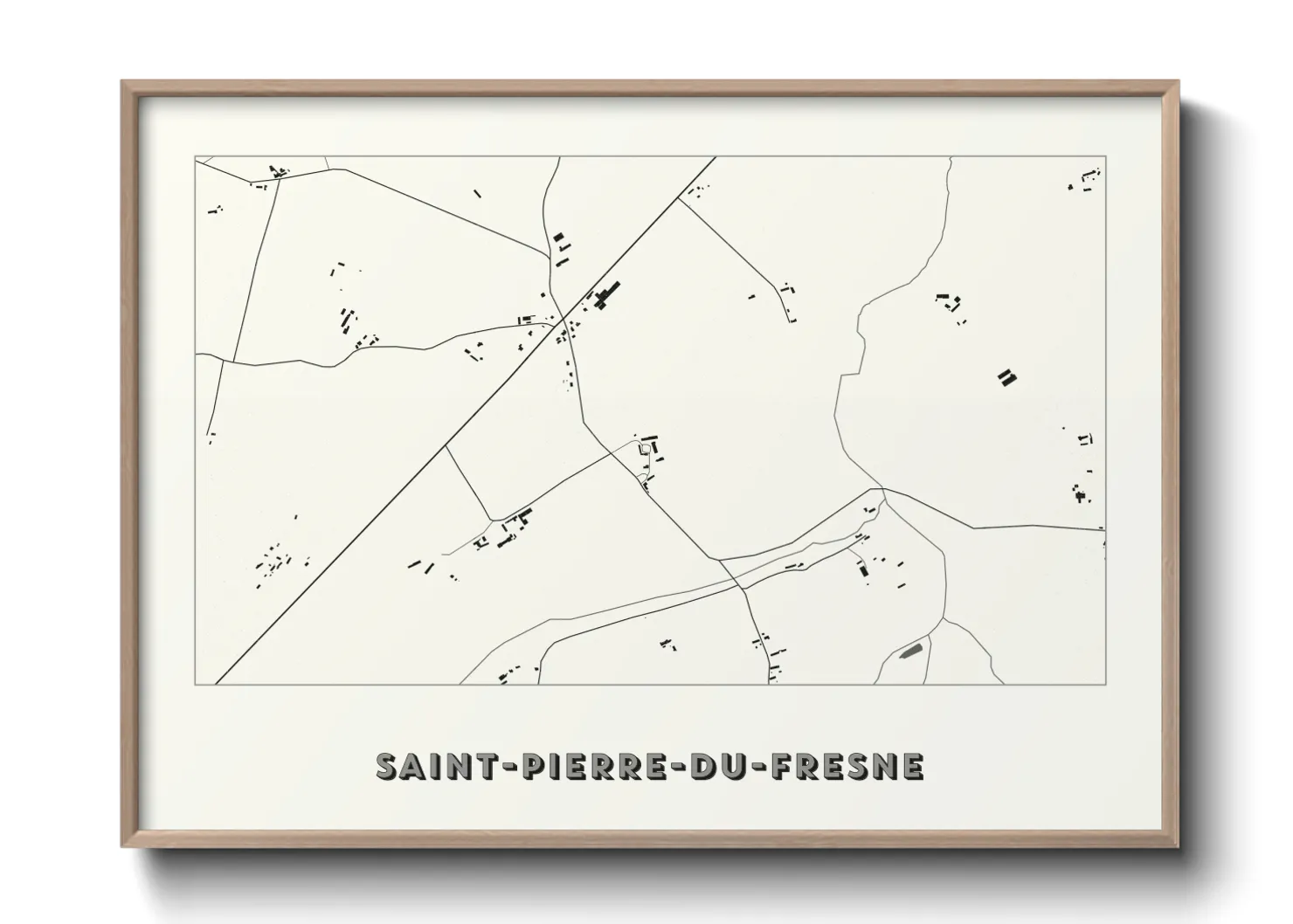 Une affiche de carte sur Saint-Pierre-du-Fresne