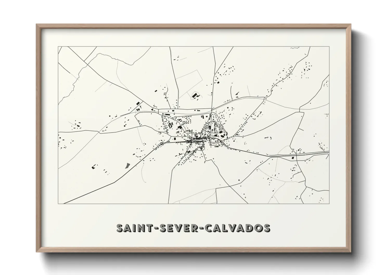 Une affiche de carte sur Saint-Sever-Calvados