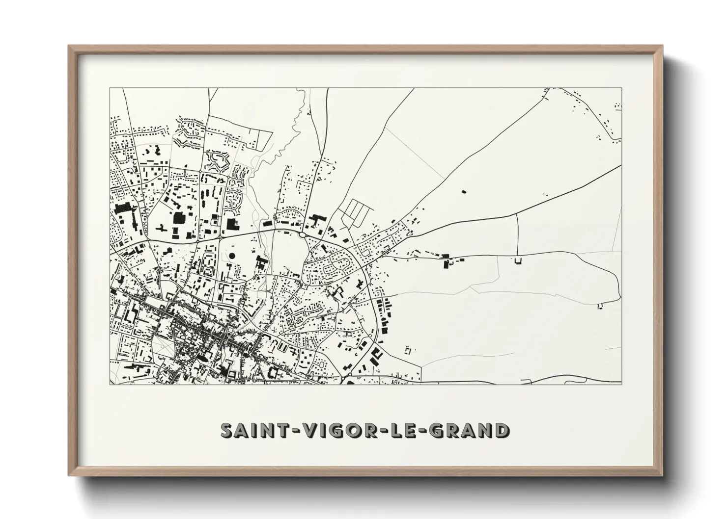 Une affiche de carte sur Saint-Vigor-le-Grand