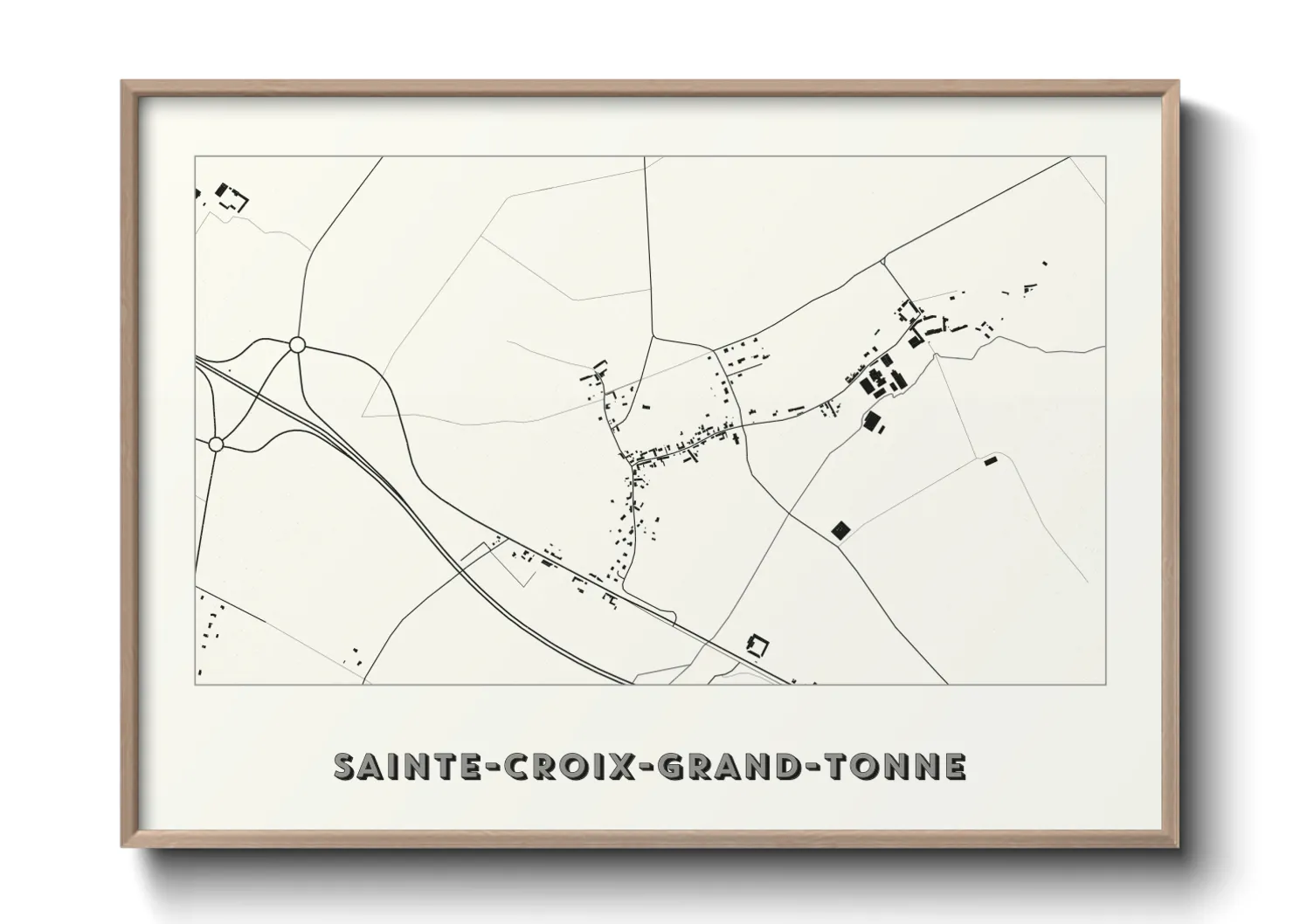 Une affiche de carte sur Sainte-Croix-Grand-Tonne