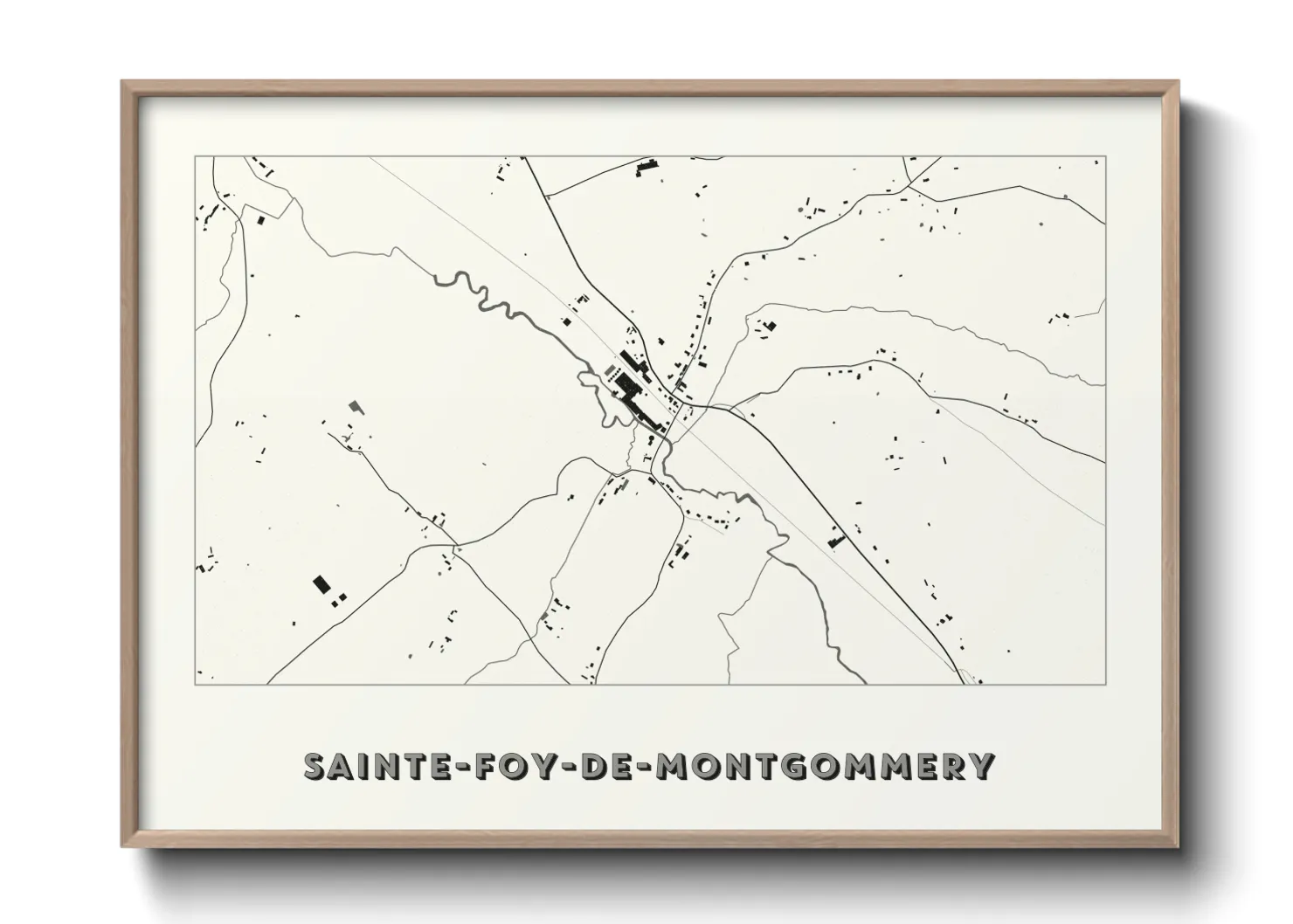 Une affiche de carte sur Sainte-Foy-de-Montgommery