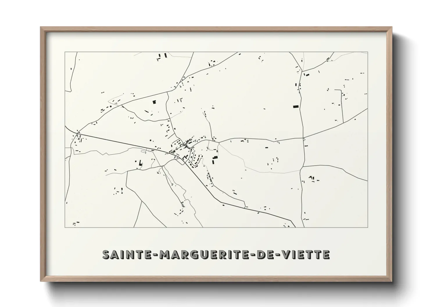Une affiche de carte sur Sainte-Marguerite-de-Viette