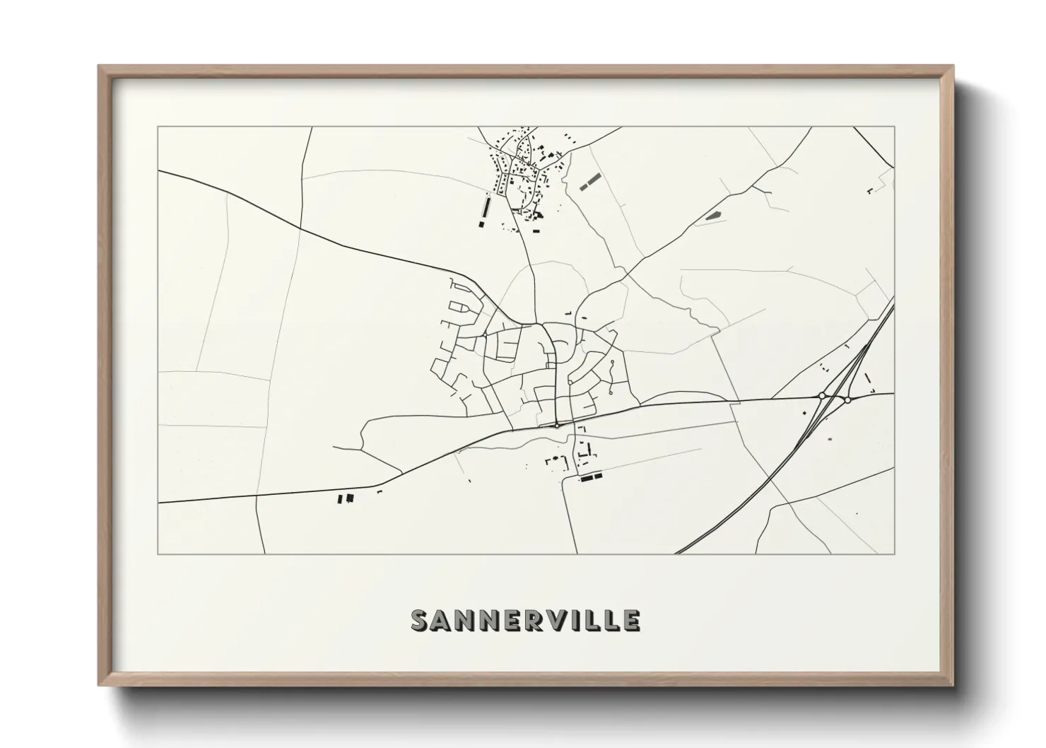 Une affiche de carte sur Sannerville