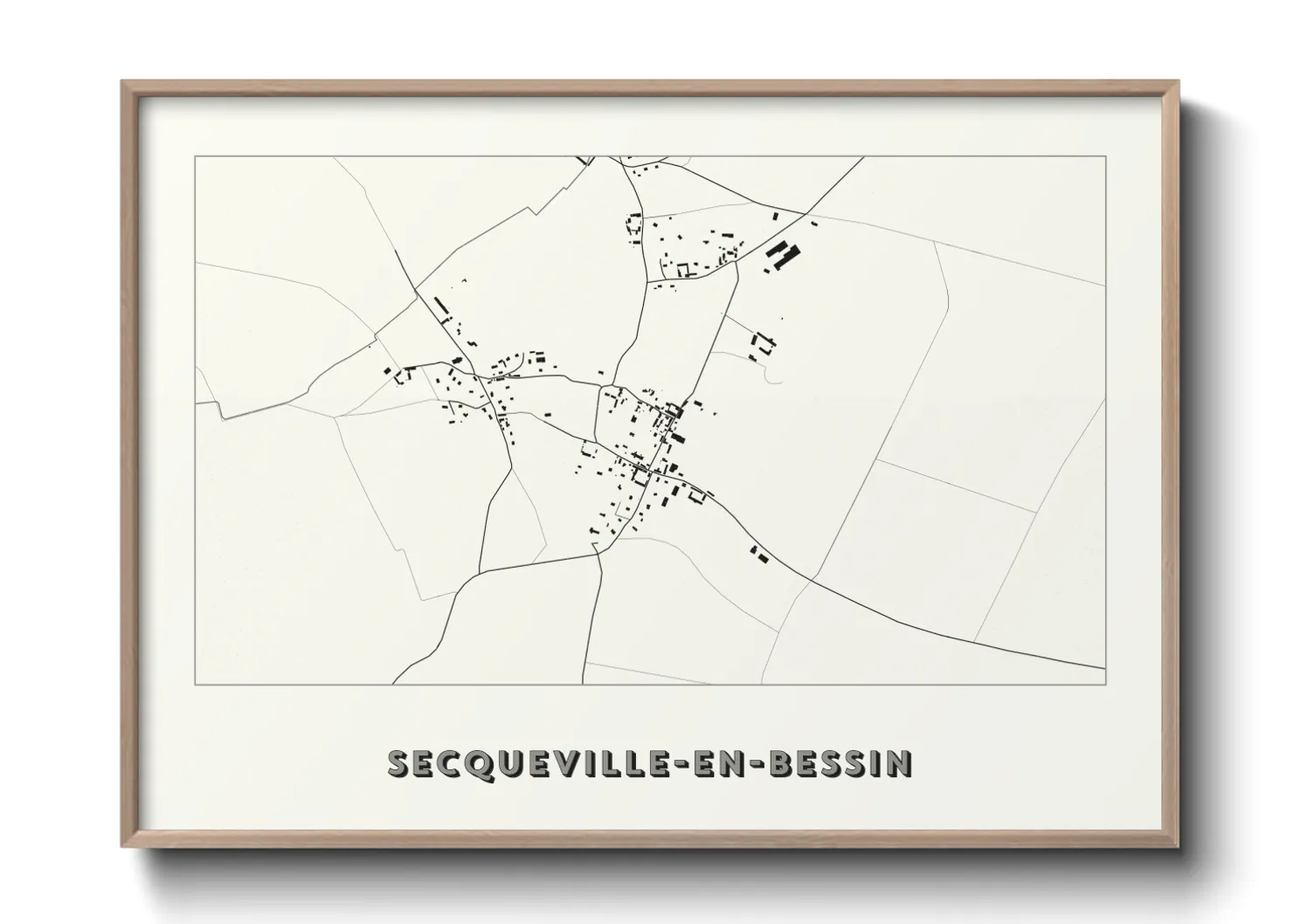Une affiche de carte sur Secqueville-en-Bessin
