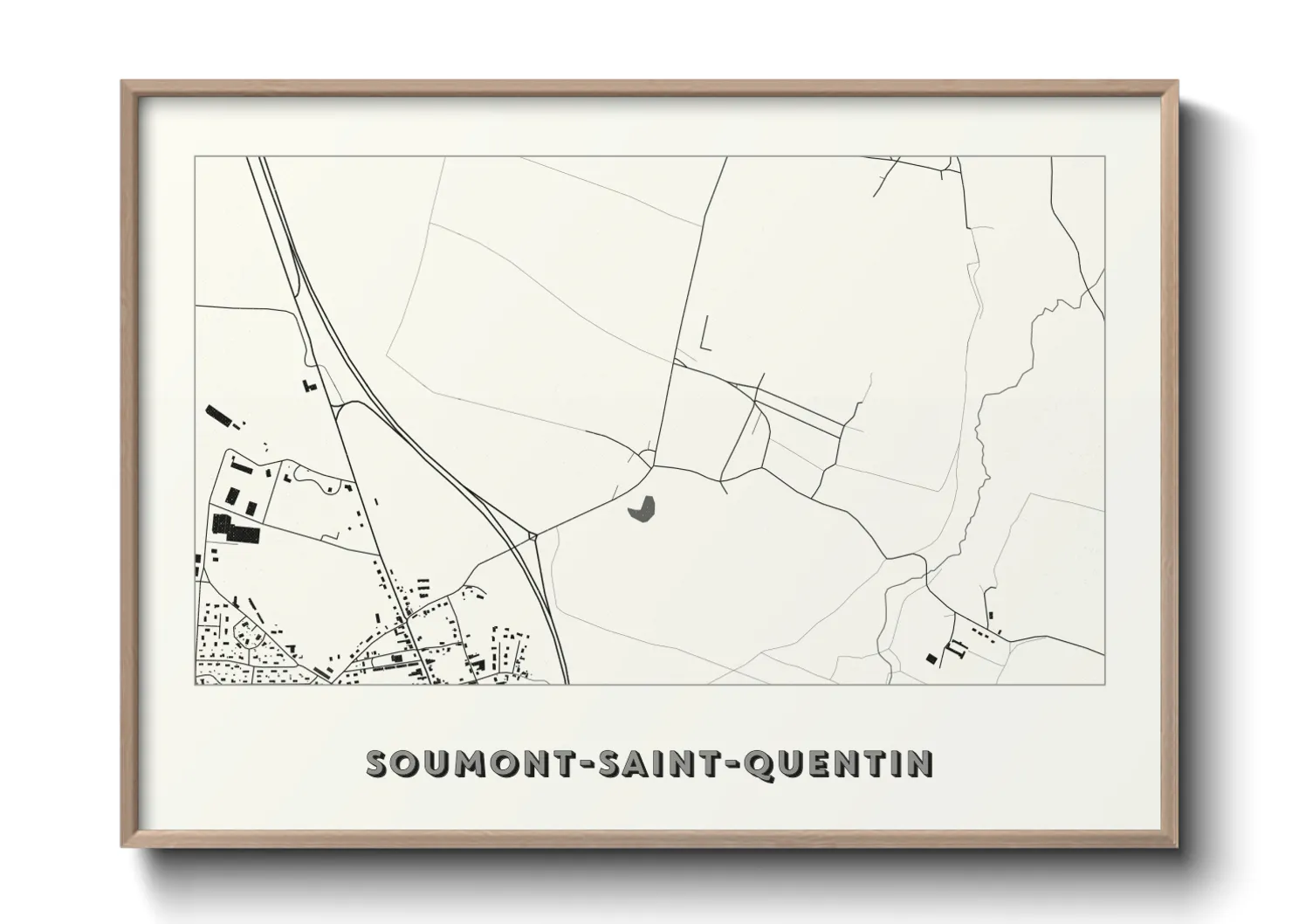 Une affiche de carte sur Soumont-Saint-Quentin