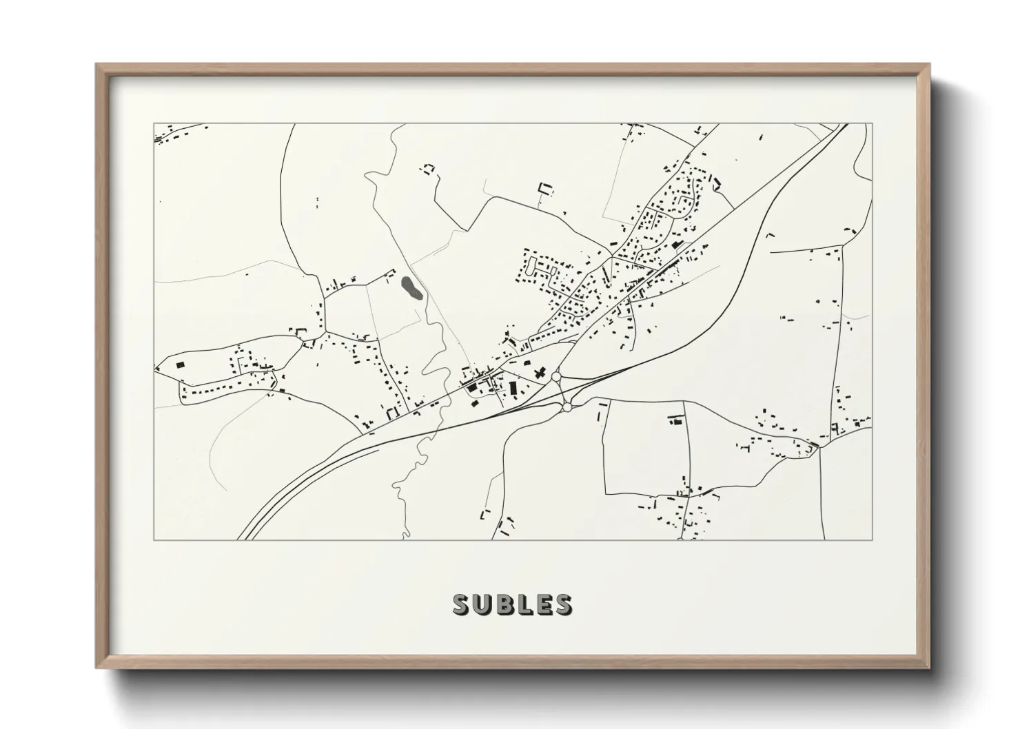 Une affiche de carte sur Subles