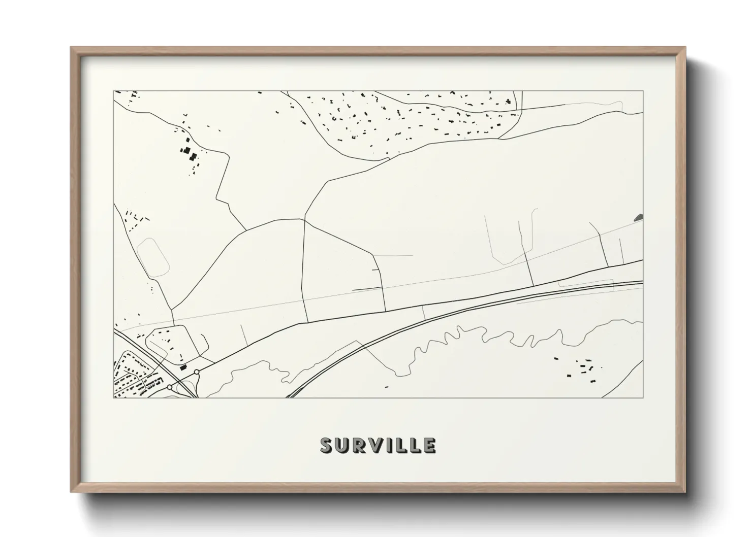 Une affiche de carte sur Surville
