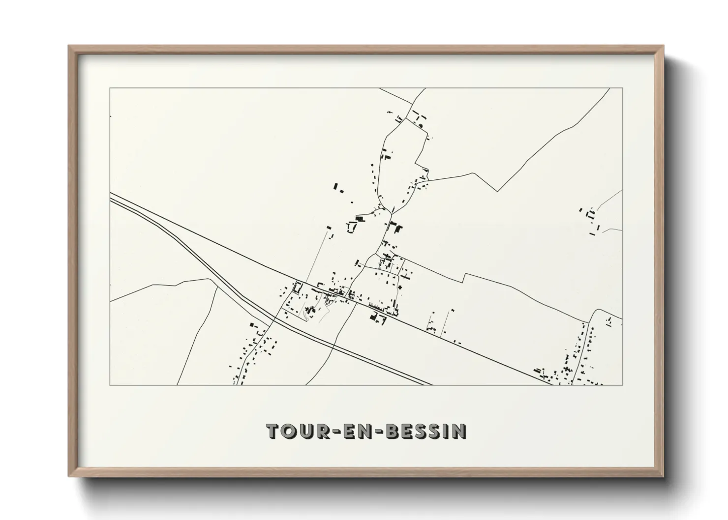 Une affiche de carte sur Tour-en-Bessin