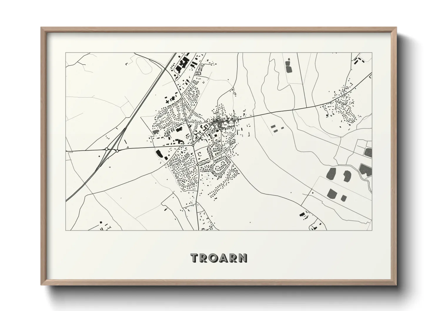 Une affiche de carte sur Troarn