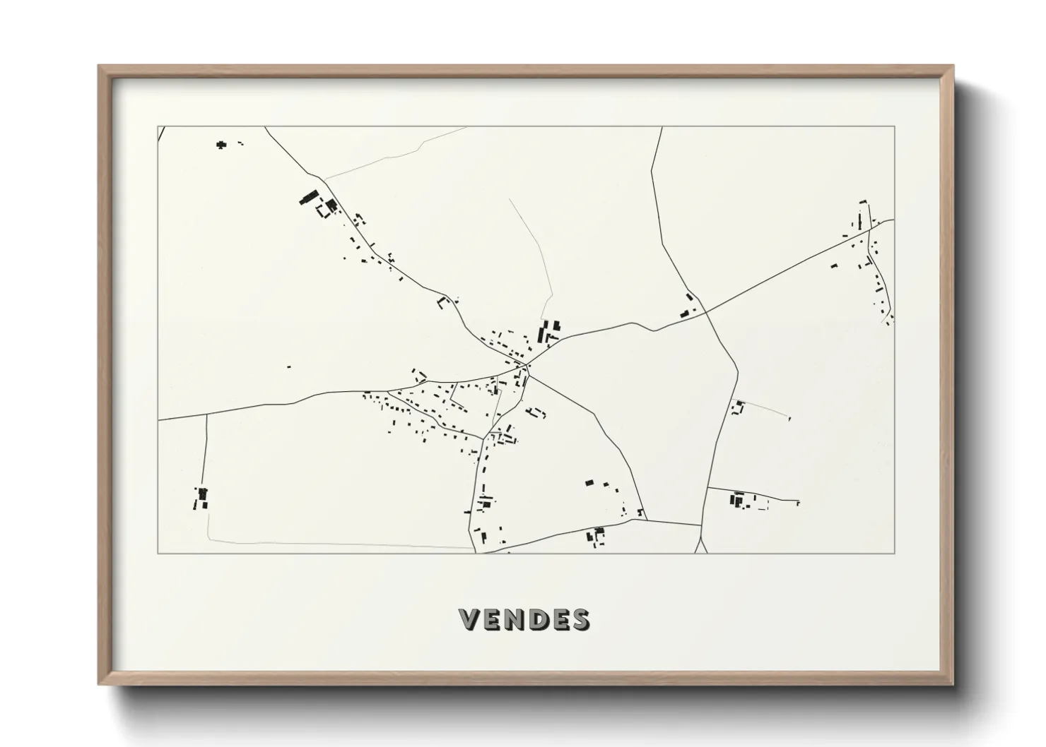 Une affiche de carte sur Vendes