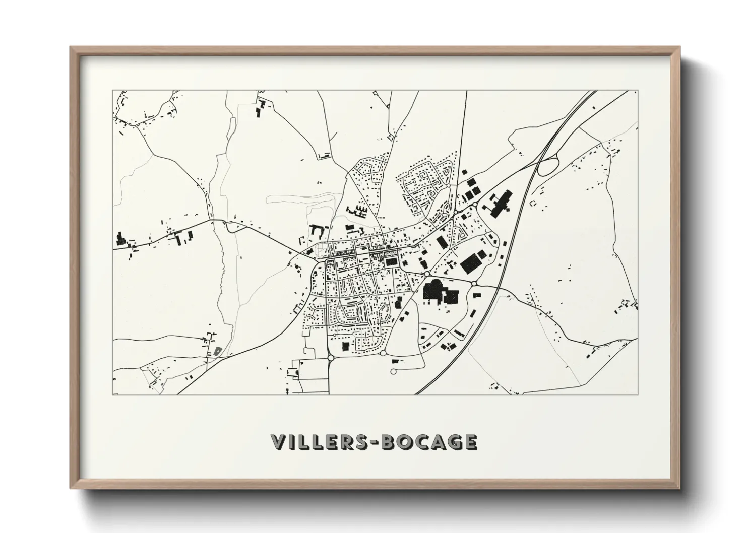 Une affiche de carte sur Villers-Bocage
