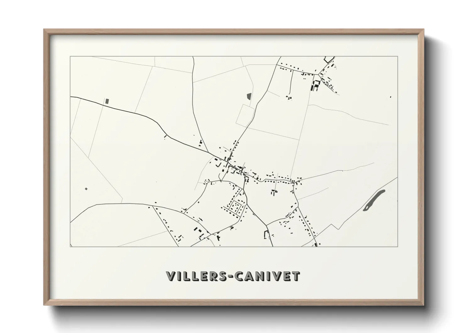 Une affiche de carte sur Villers-Canivet