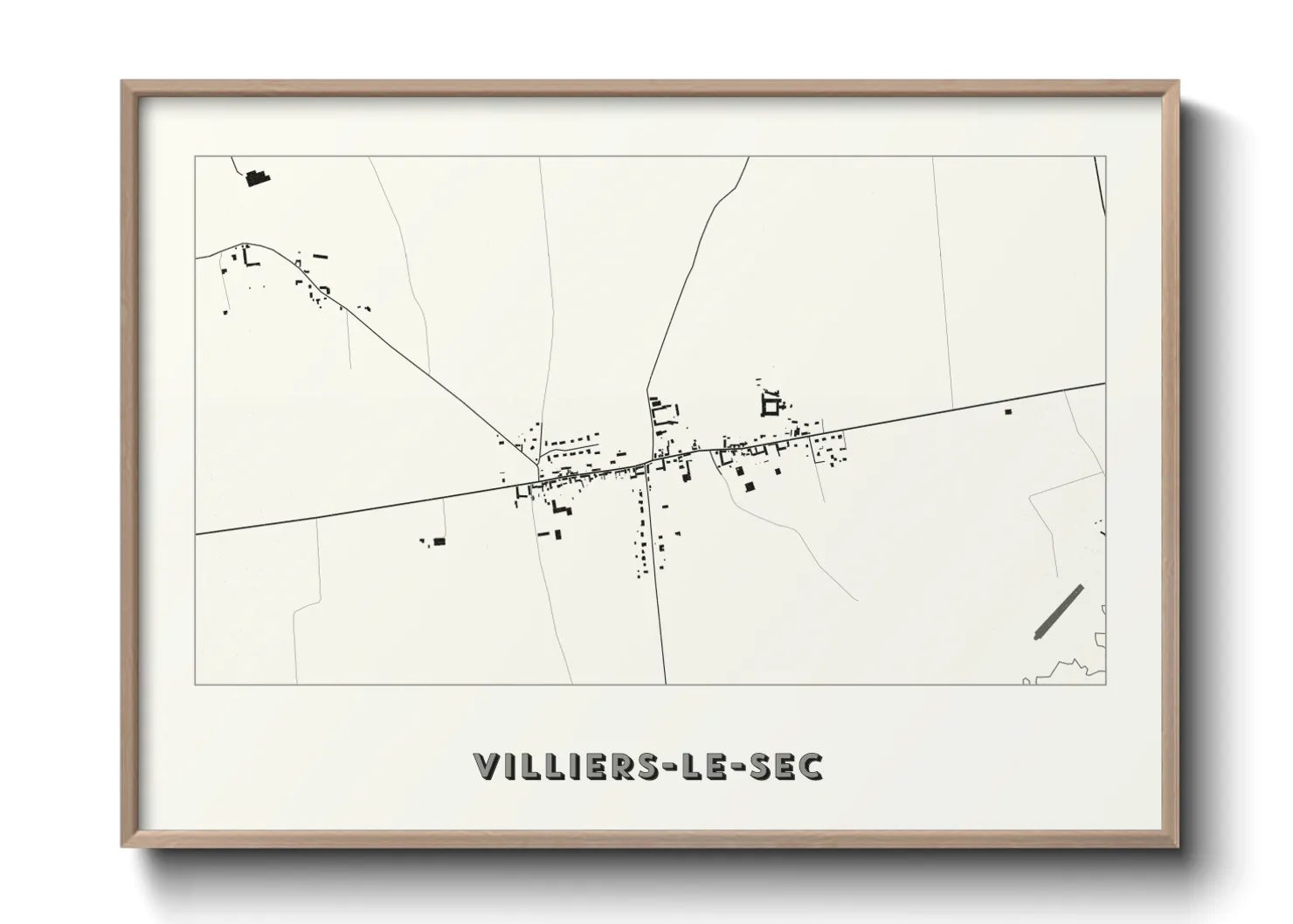 Une affiche de carte sur Villiers-le-Sec