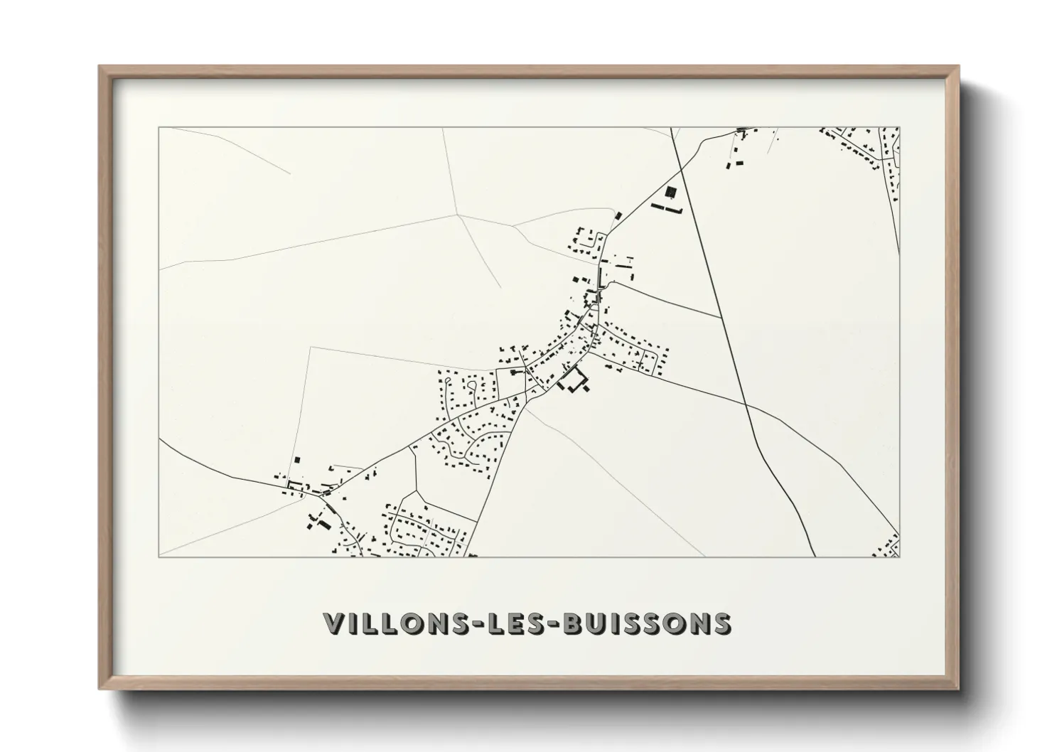 Une affiche de carte sur Villons-les-Buissons