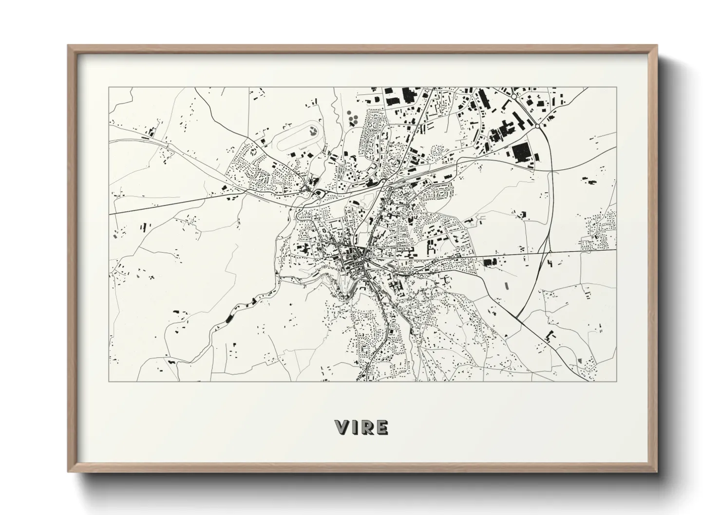 Une affiche de carte sur Vire