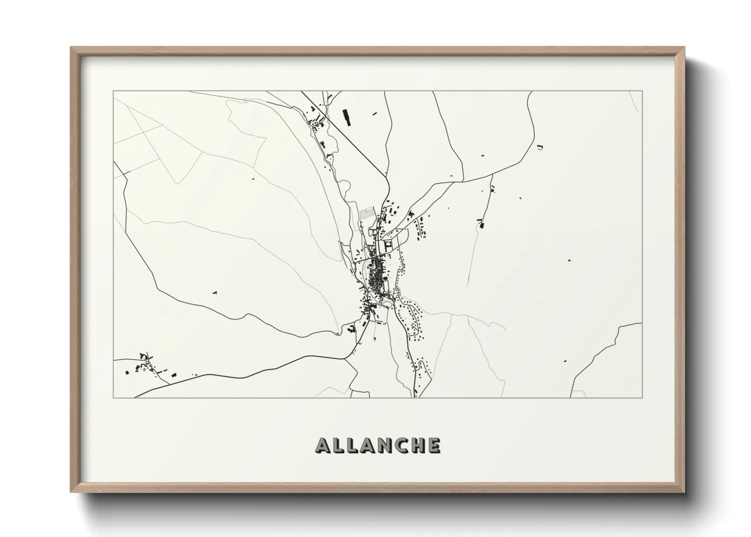 Une affiche de carte sur Allanche