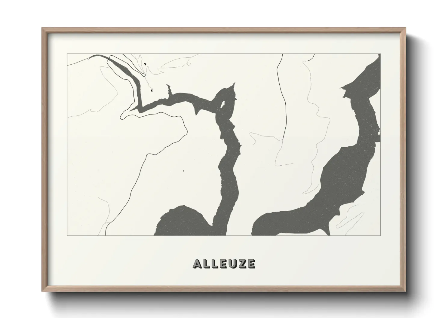 Une affiche de carte sur Alleuze