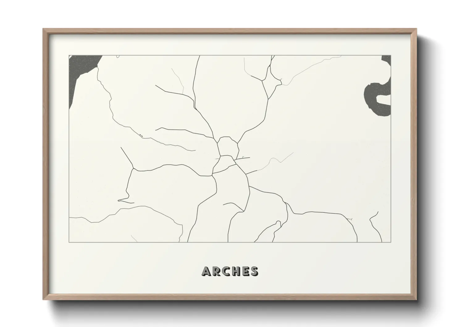 Une affiche de carte sur Arches