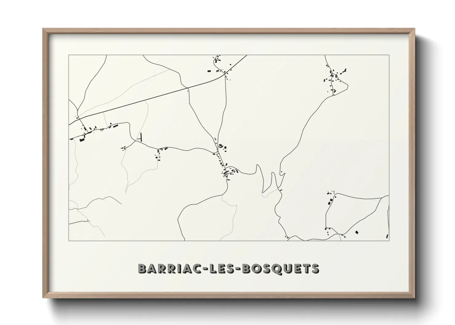 Une affiche de carte sur Barriac-les-Bosquets