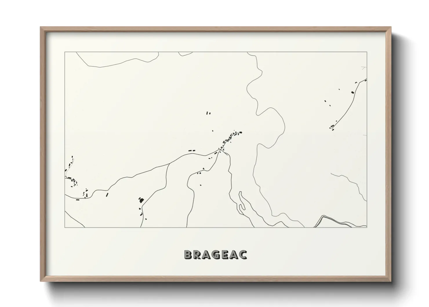 Une affiche de carte sur Brageac