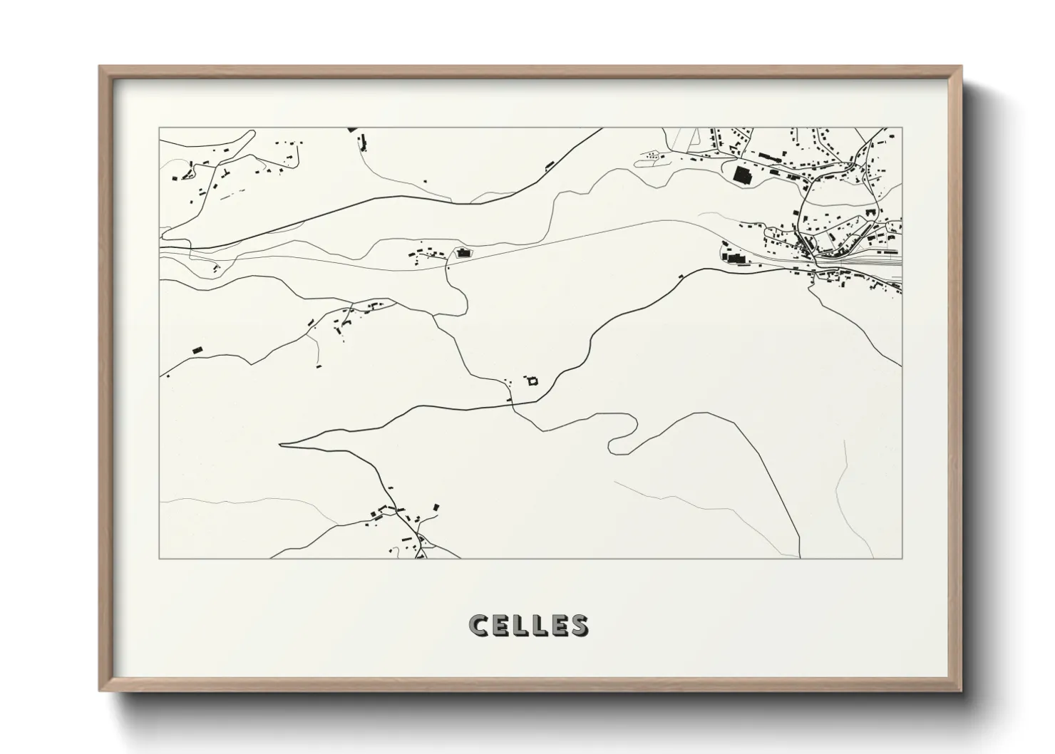 Une affiche de carte sur Celles