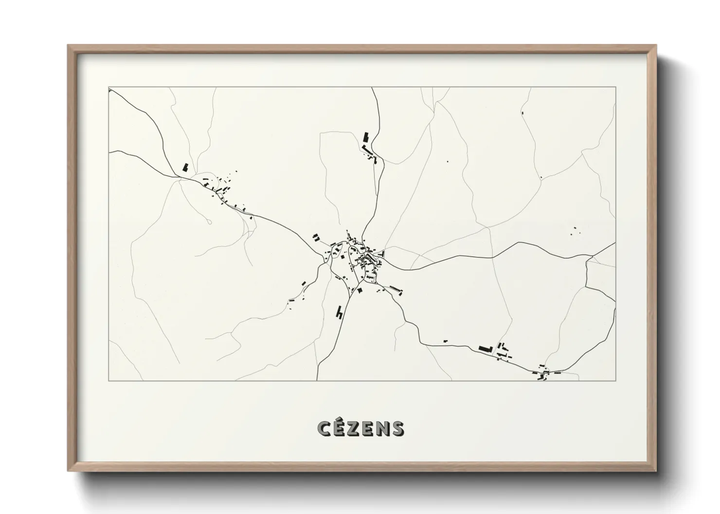 Une affiche de carte sur Cézens