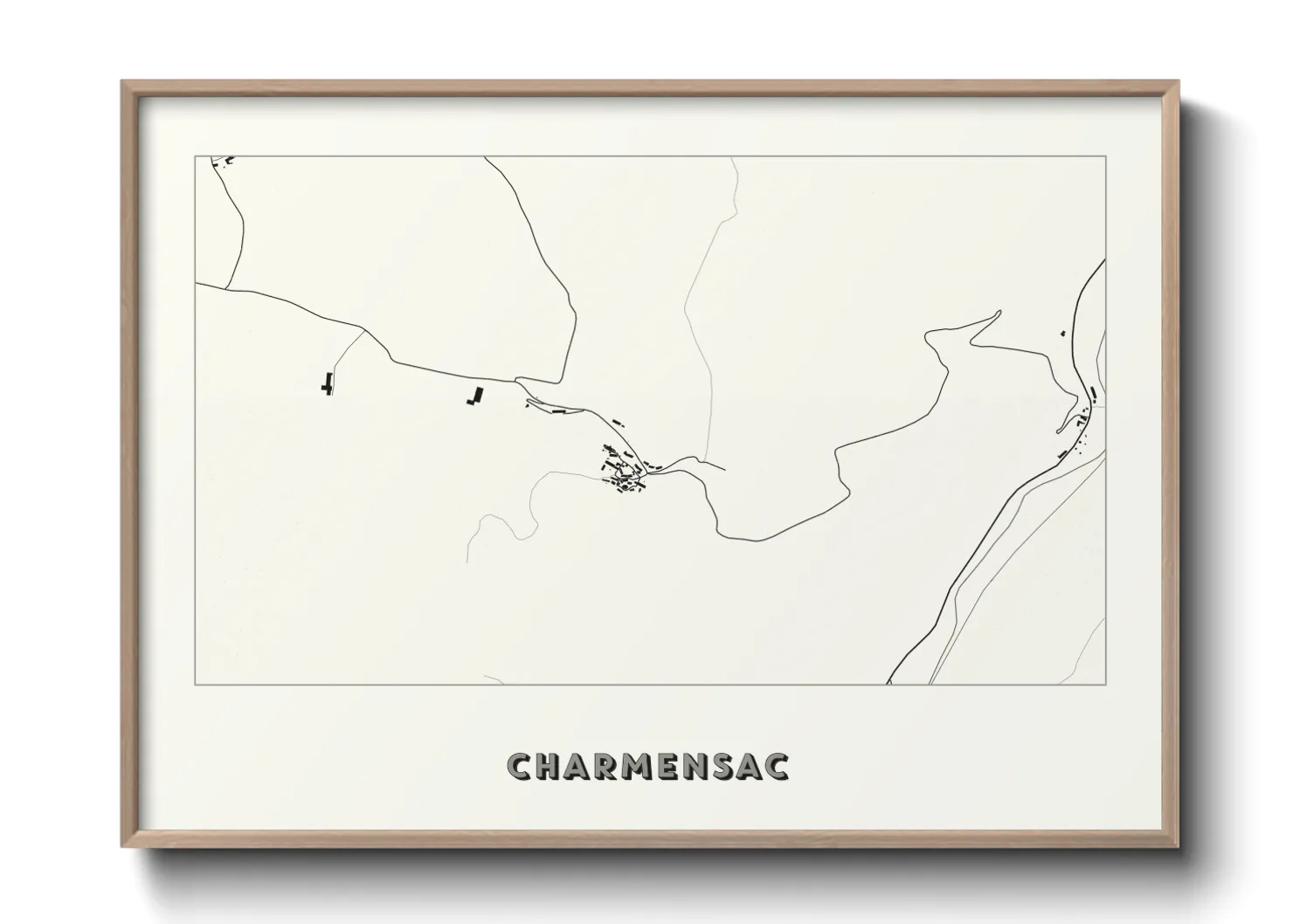 Une affiche de carte sur Charmensac