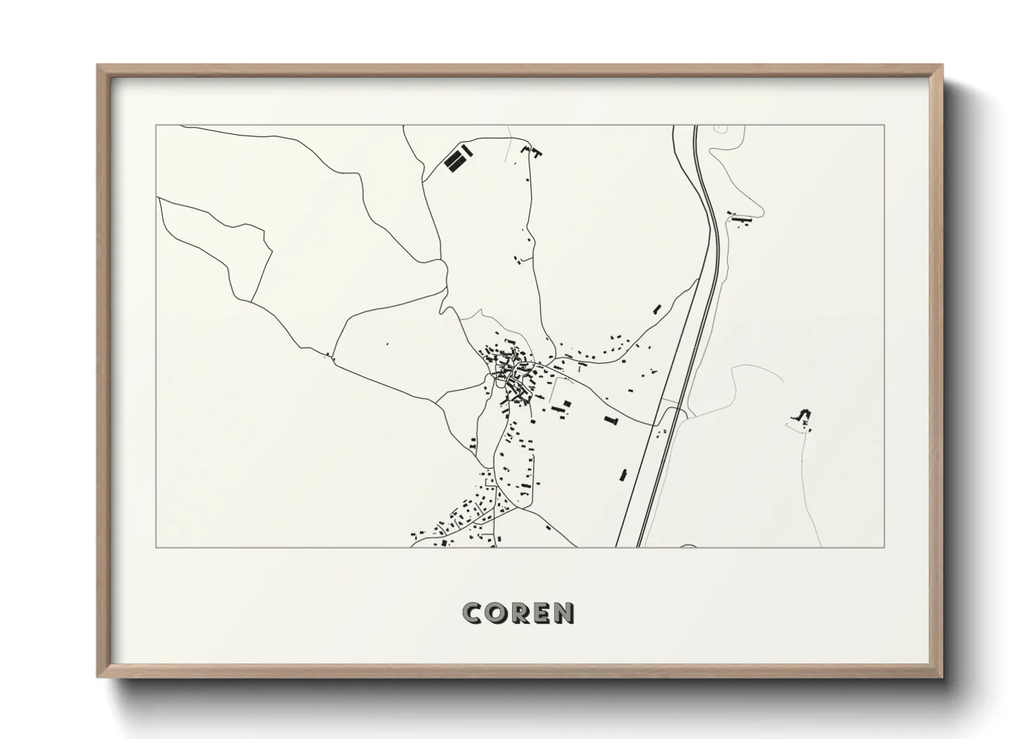 Une affiche de carte sur Coren