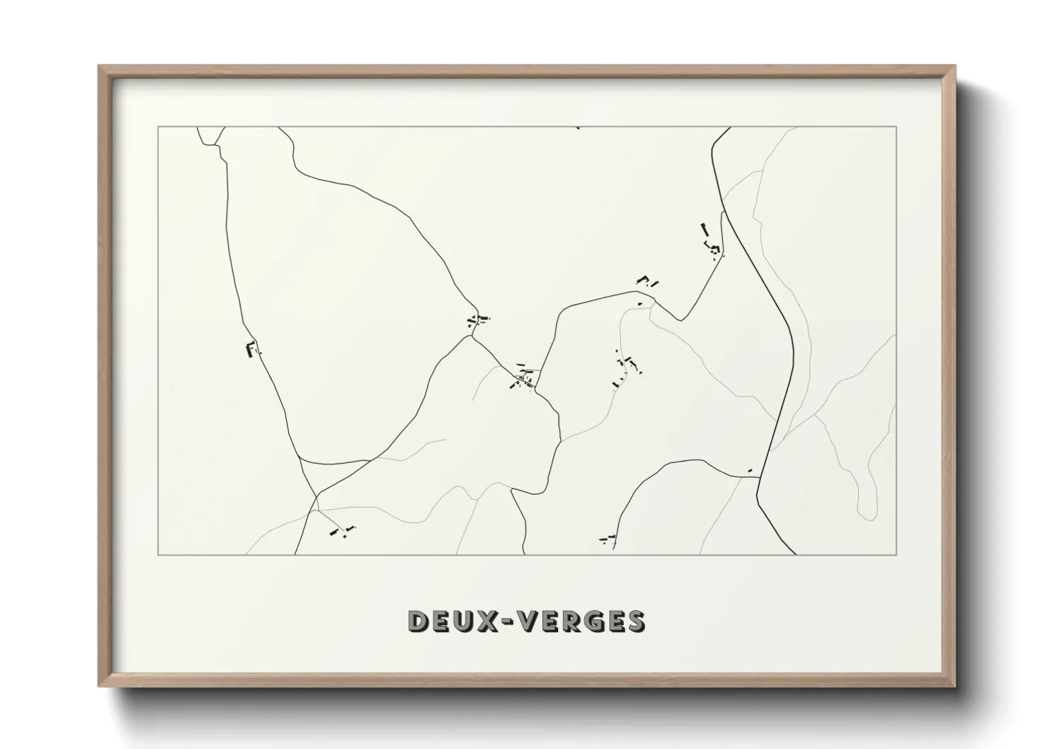 Une affiche de carte sur Deux-Verges