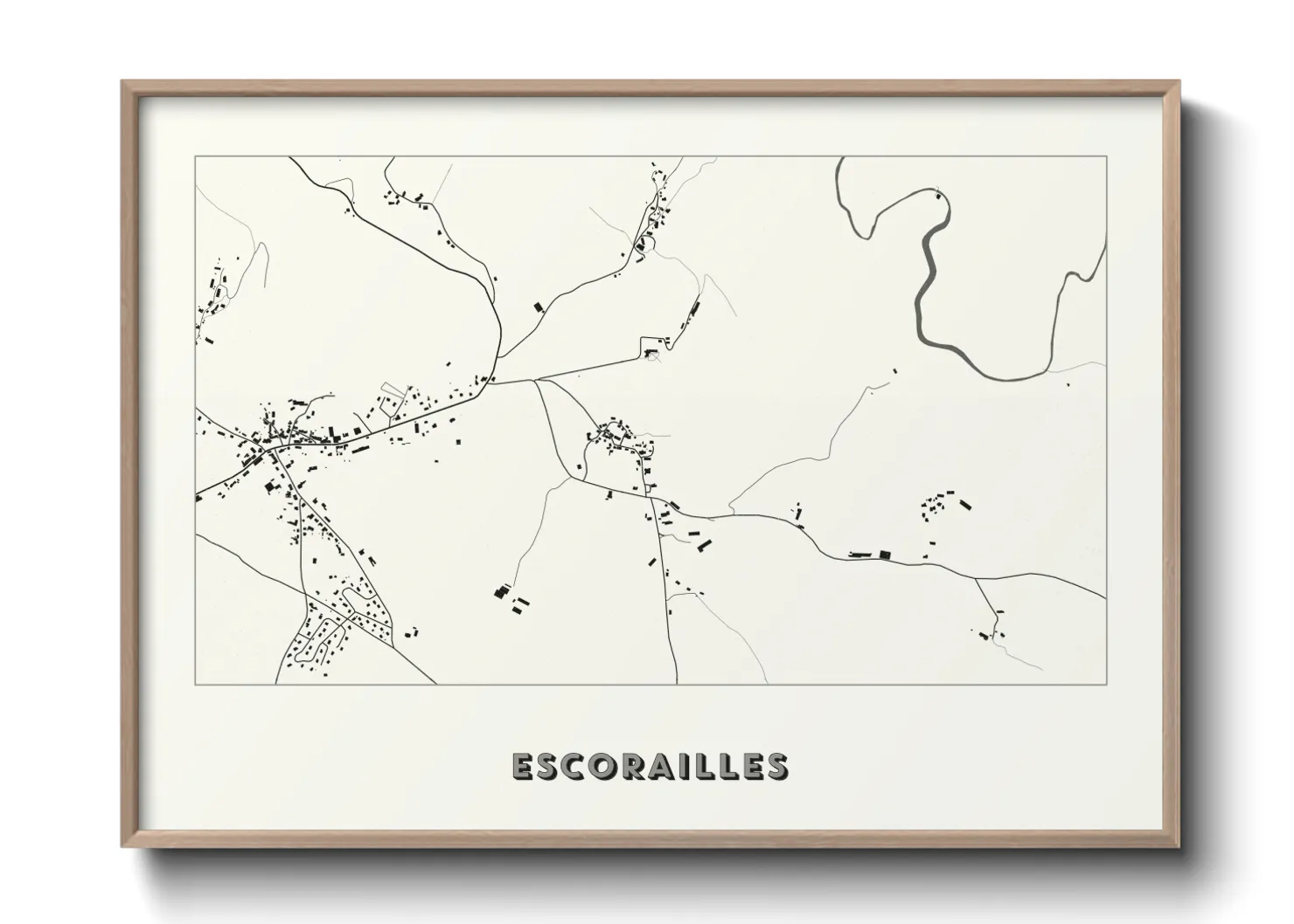 Une affiche de carte sur Escorailles