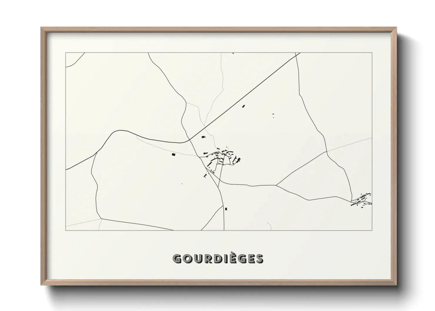 Une affiche de carte sur Gourdièges