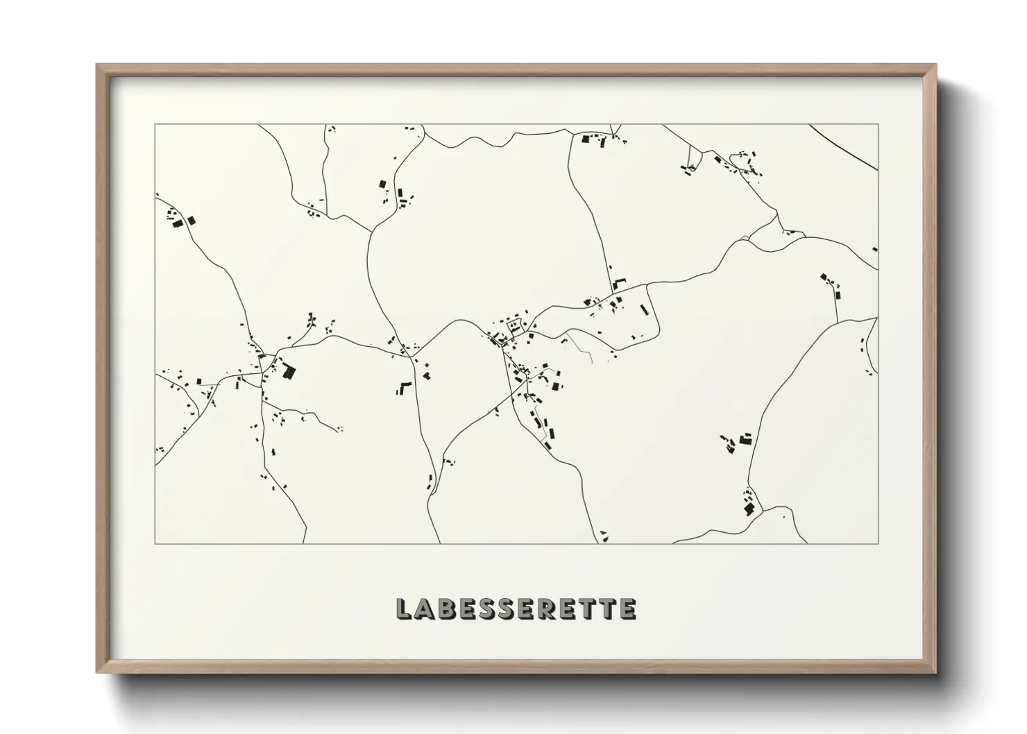 Une affiche de carte sur Labesserette