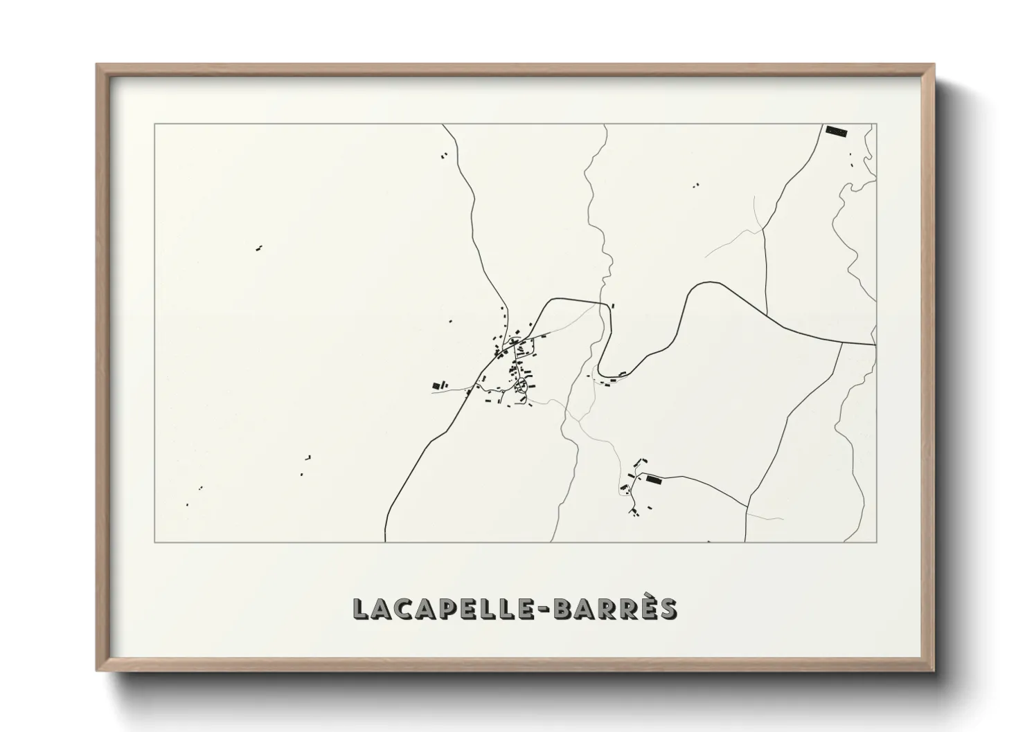 Une affiche de carte sur Lacapelle-Barrès