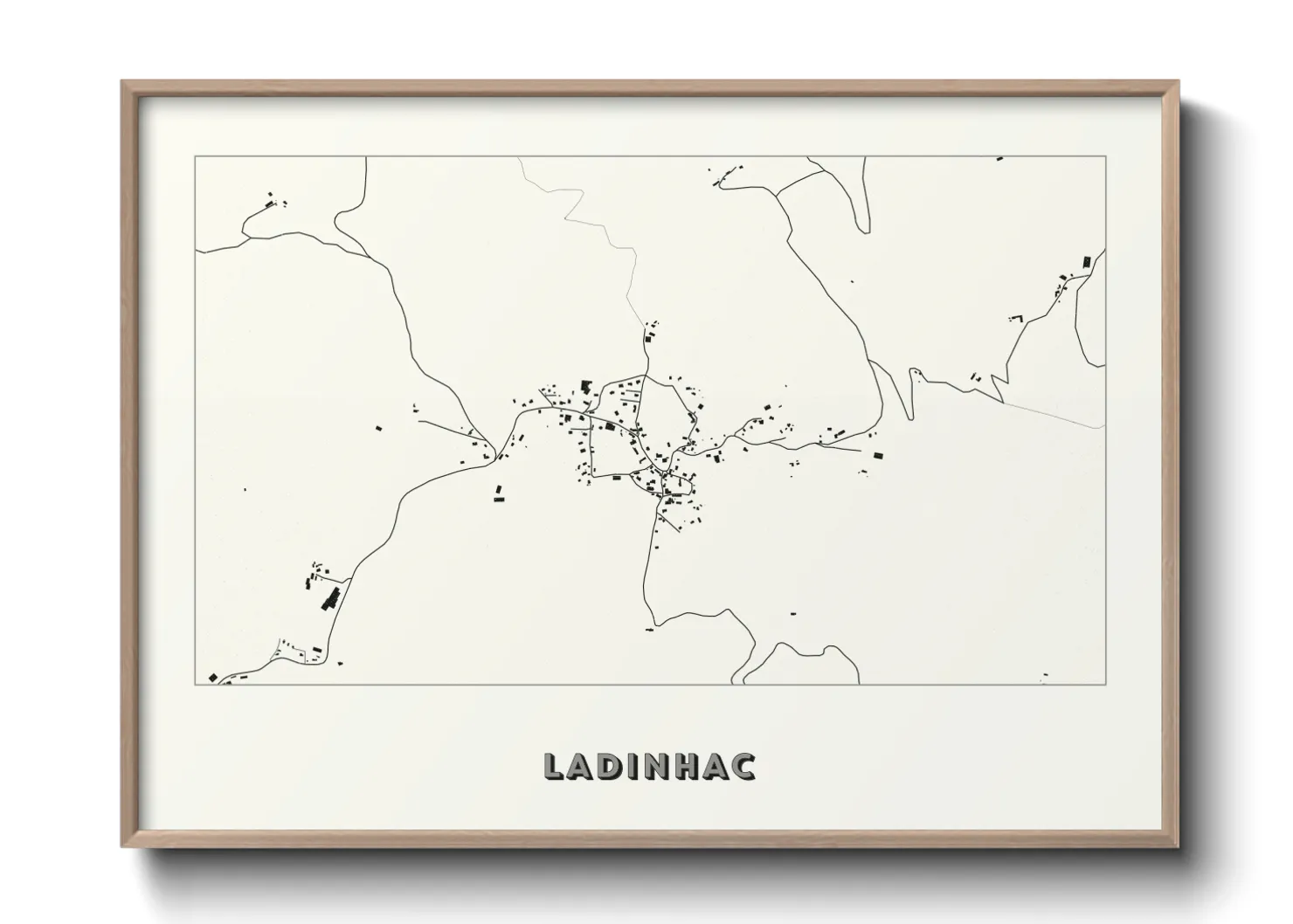 Une affiche de carte sur Ladinhac