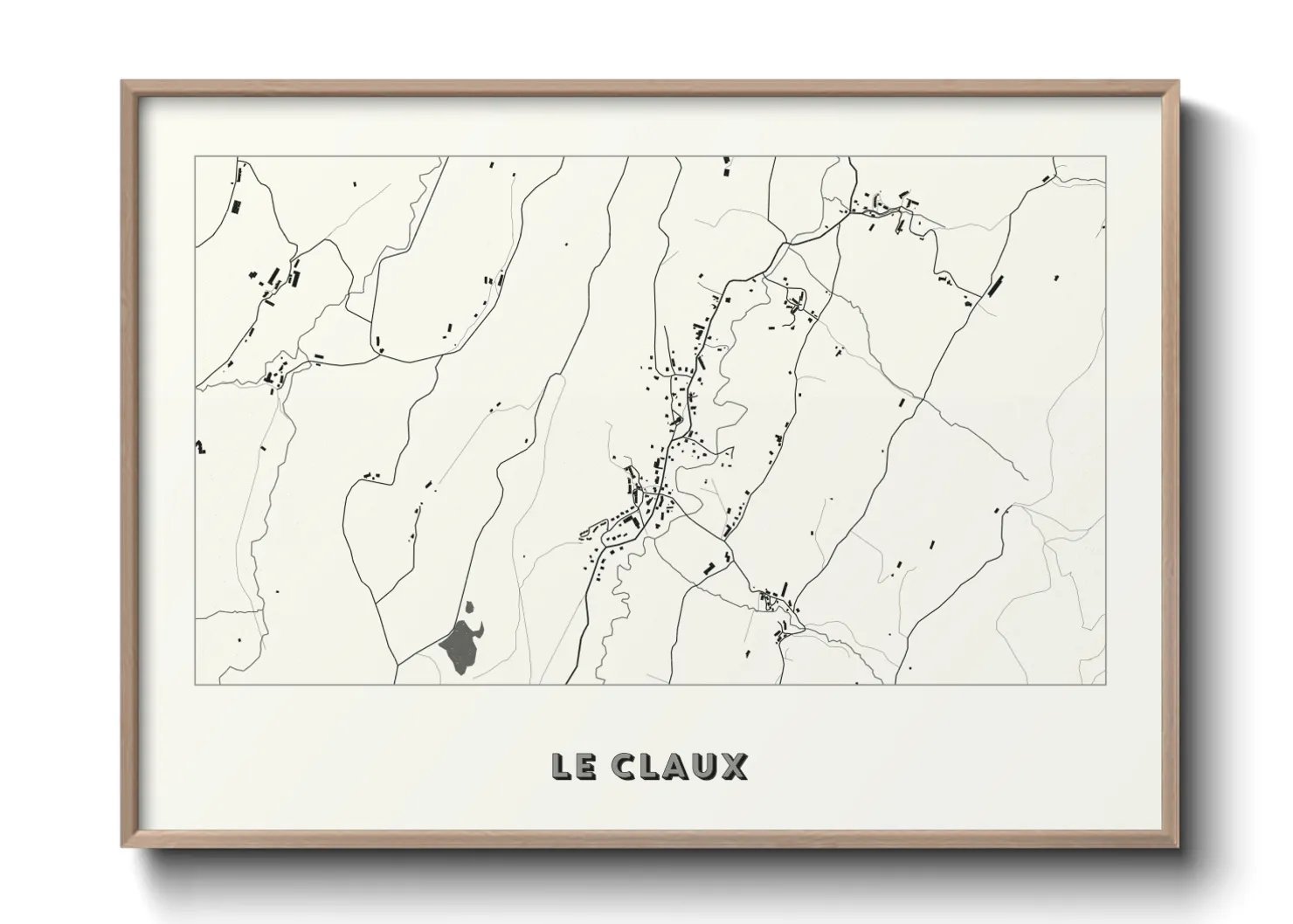 Une affiche de carte sur Le Claux