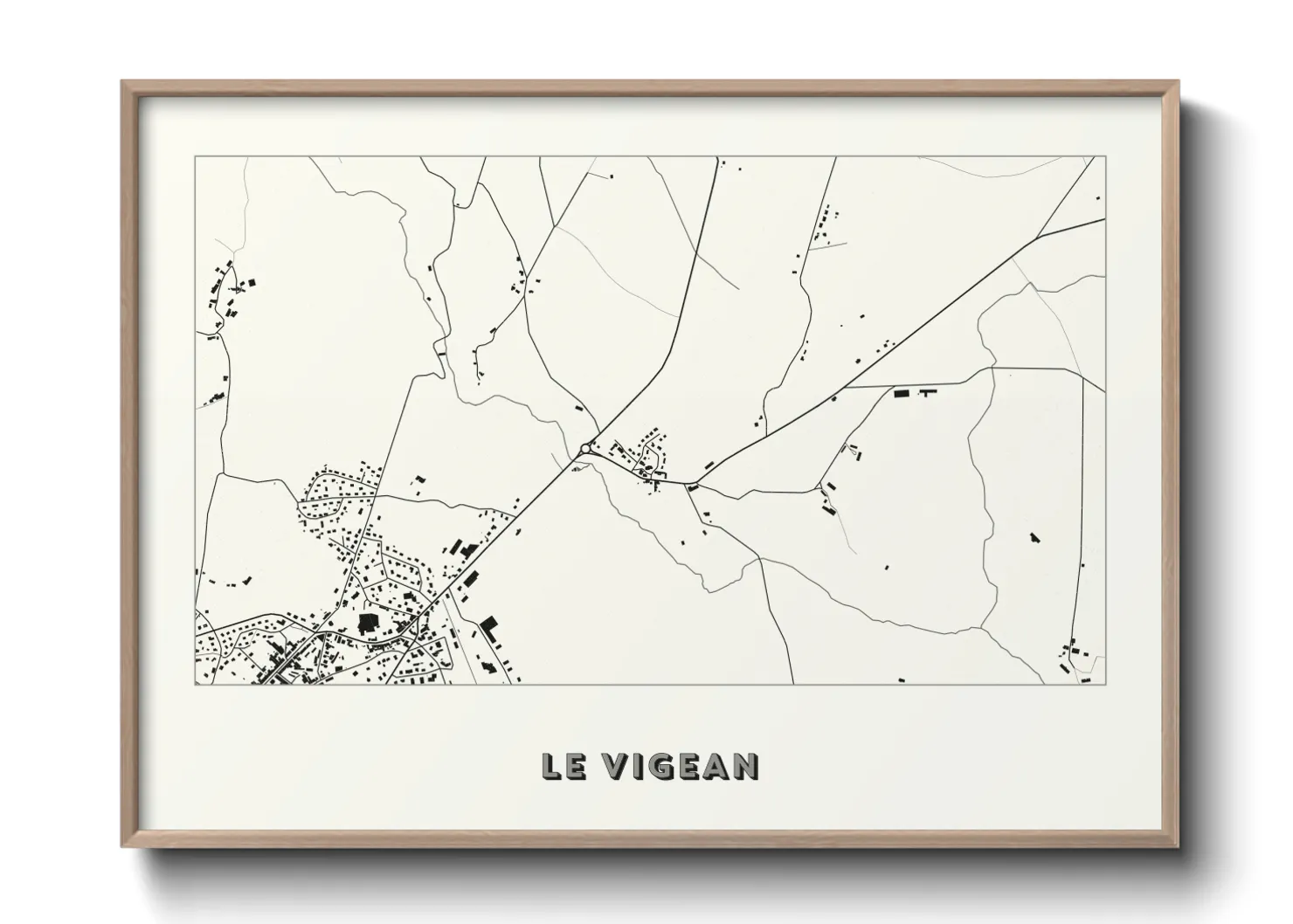 Une affiche de carte sur Le Vigean