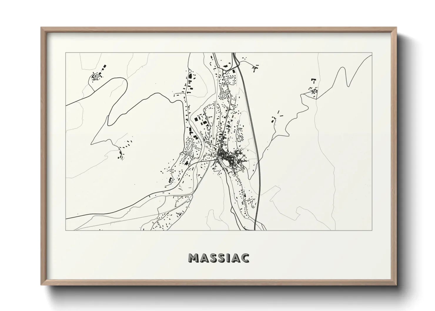 Une affiche de carte sur Massiac