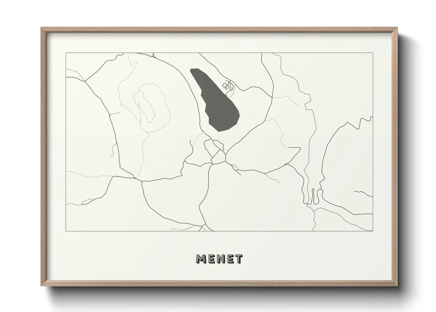Une affiche de carte sur Menet