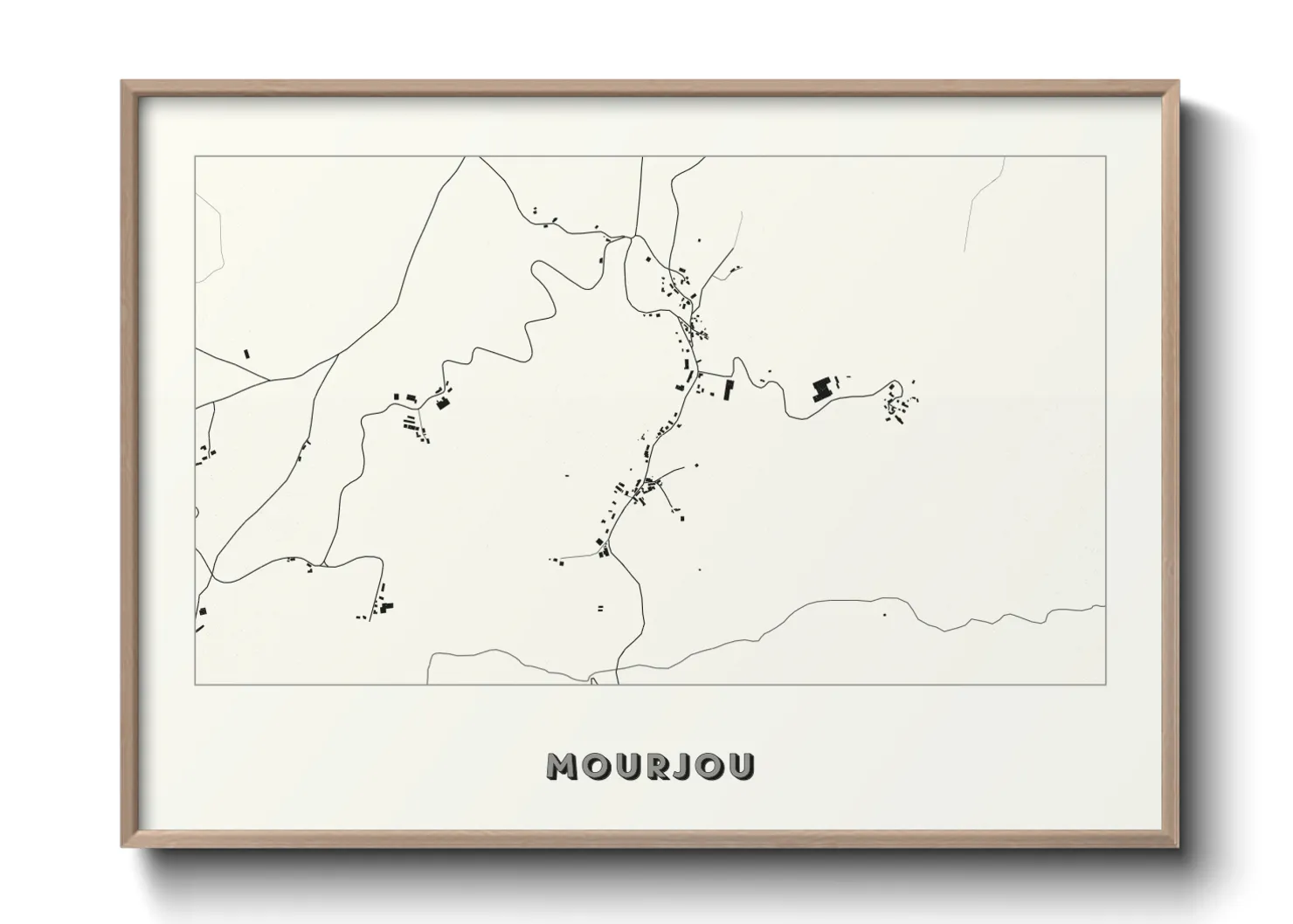 Une affiche de carte sur Mourjou