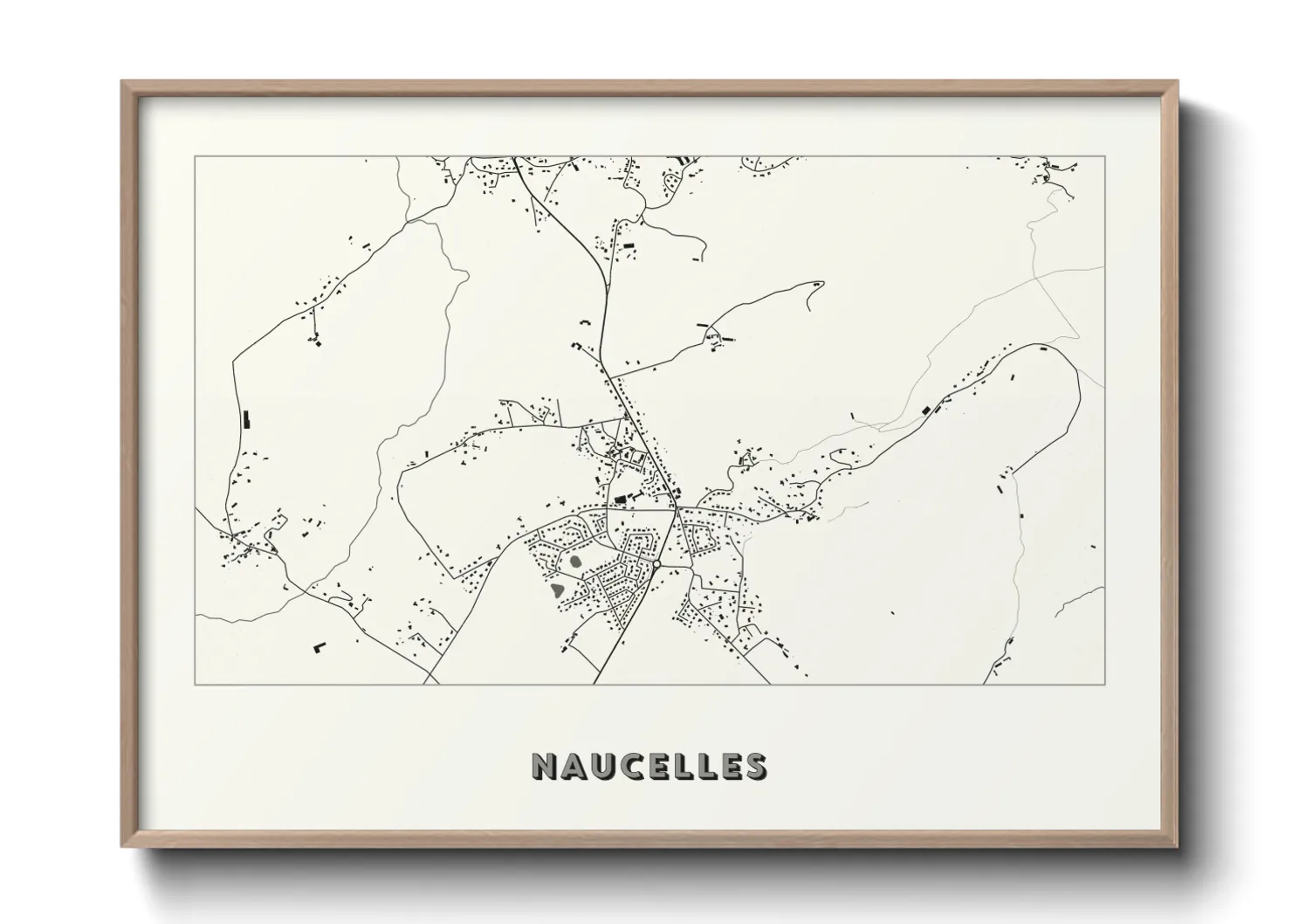 Une affiche de carte sur Naucelles