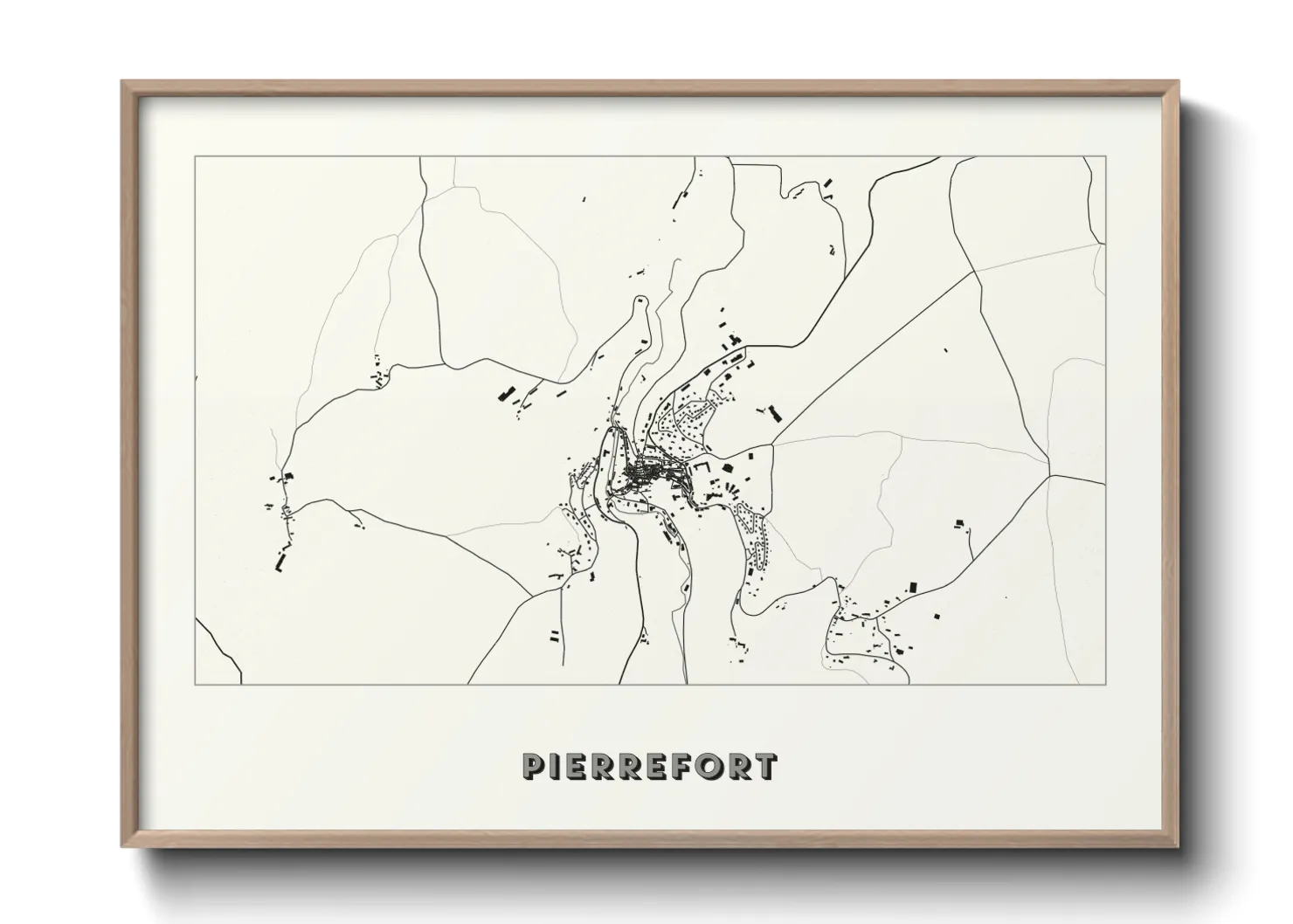 Une affiche de carte sur Pierrefort