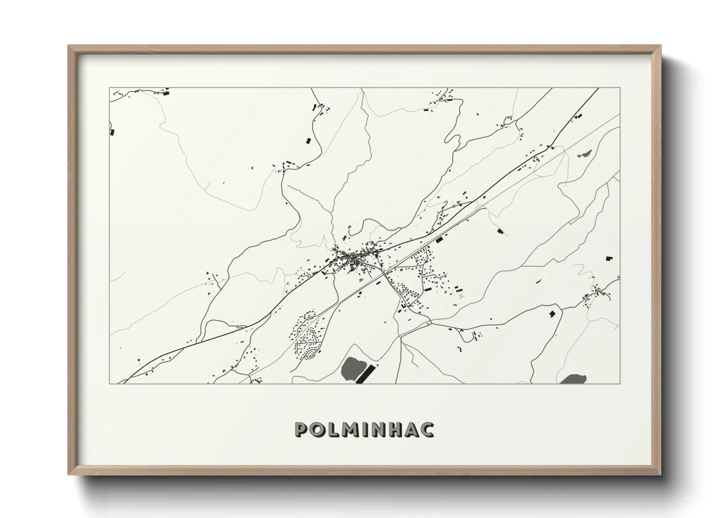 Une affiche de carte sur Polminhac