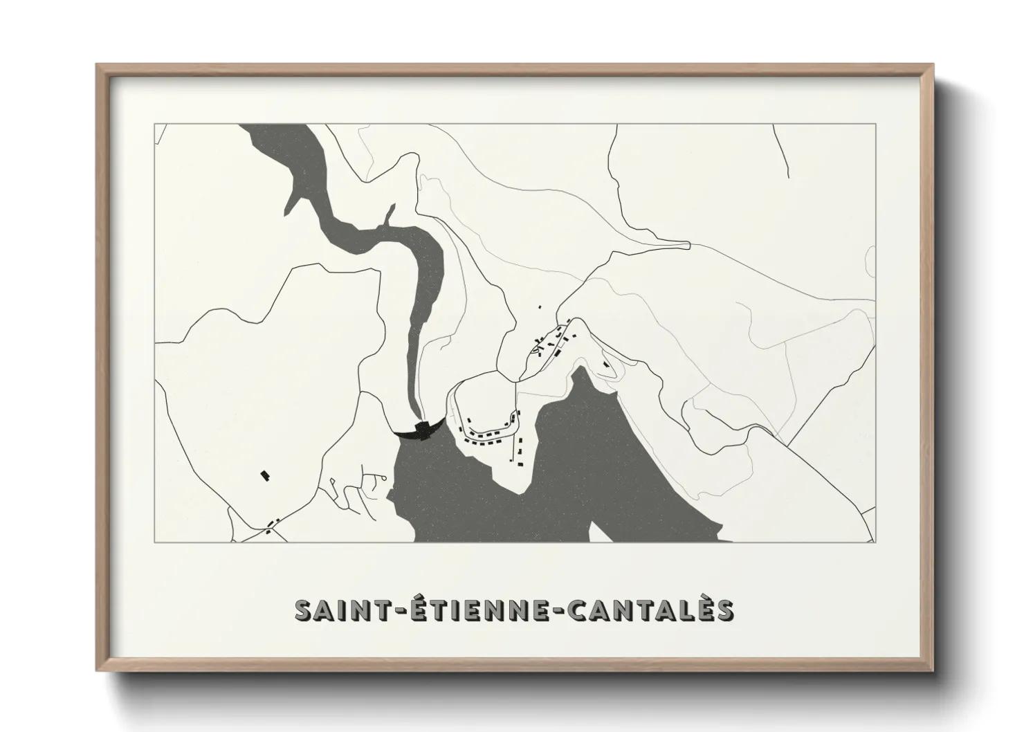 Une affiche de carte sur Saint-Étienne-Cantalès