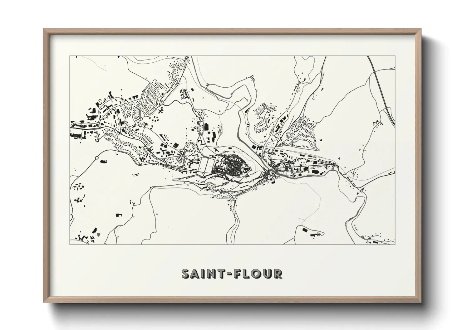 Une affiche de carte sur Saint-Flour
