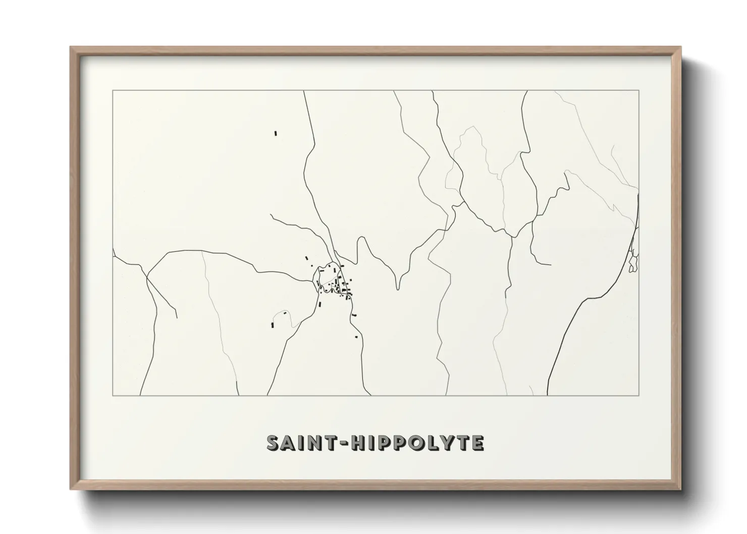Une affiche de carte sur Saint-Hippolyte