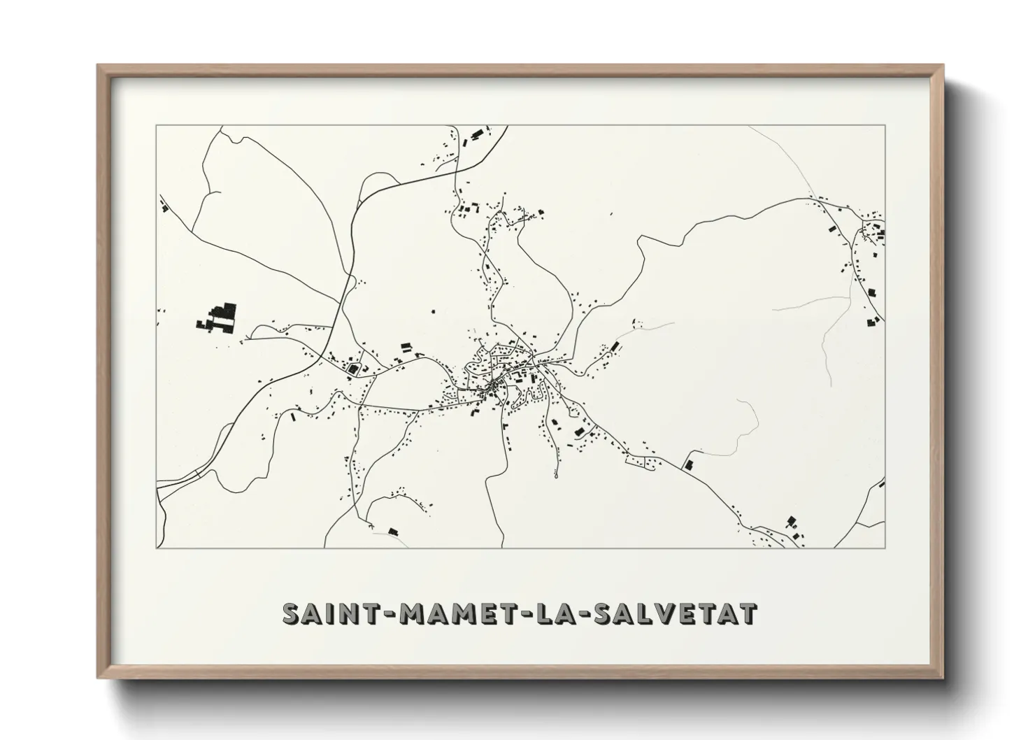 Une affiche de carte sur Saint-Mamet-la-Salvetat