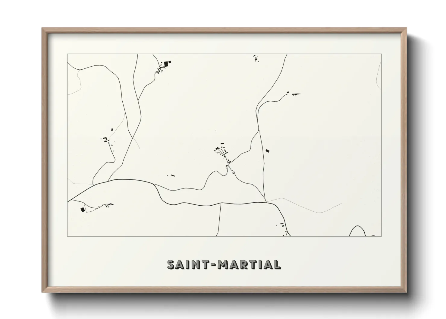 Une affiche de carte sur Saint-Martial