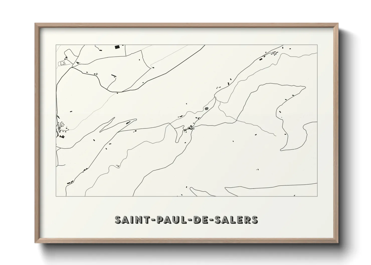 Une affiche de carte sur Saint-Paul-de-Salers
